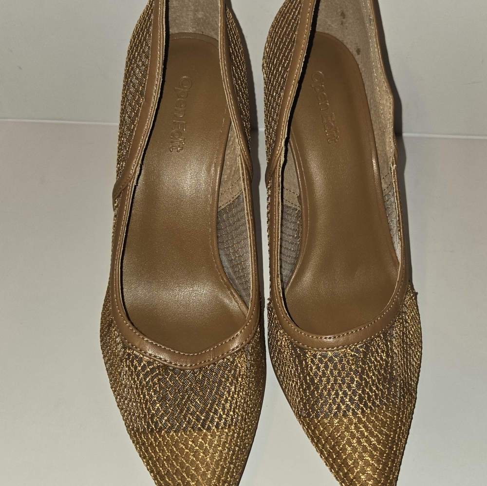 Open Edit Mesh Pump  (Daria) Brown Size 7.5 New - Picture 2 of 7